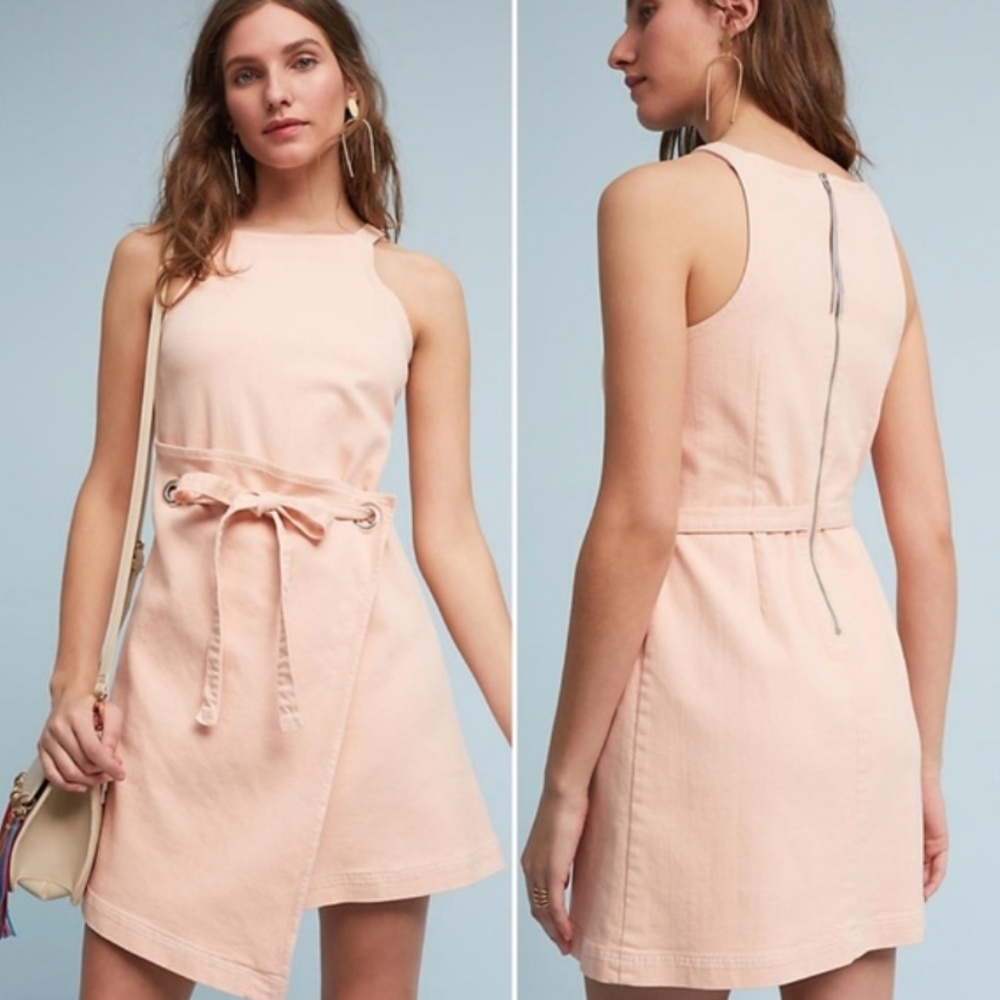 Anthropologie Holding Horses Regatta Pink Wrap Skirt Dress 12